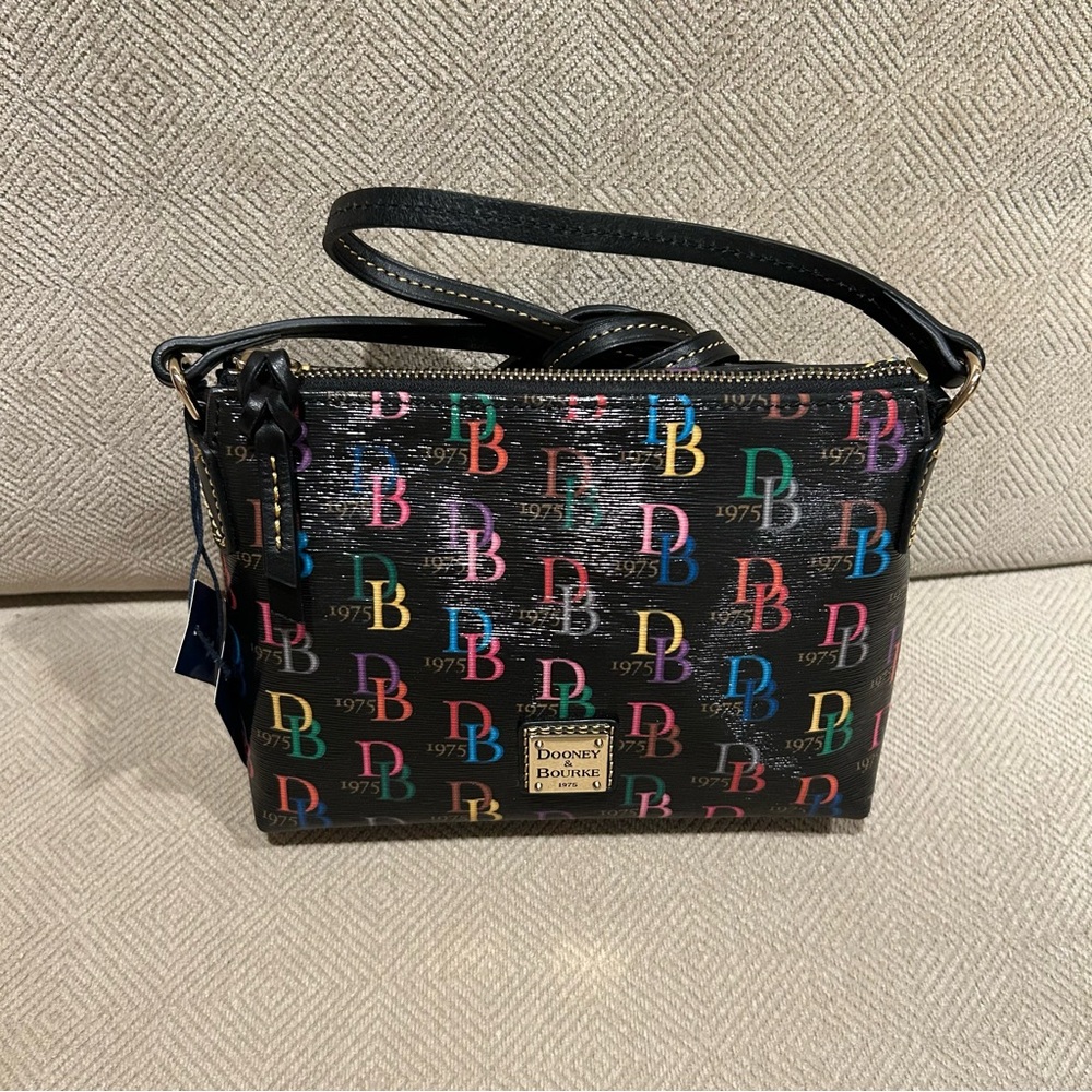 Dooney & Bourke crossbody women’s multi color DB pouchette bag DB 75 monogram